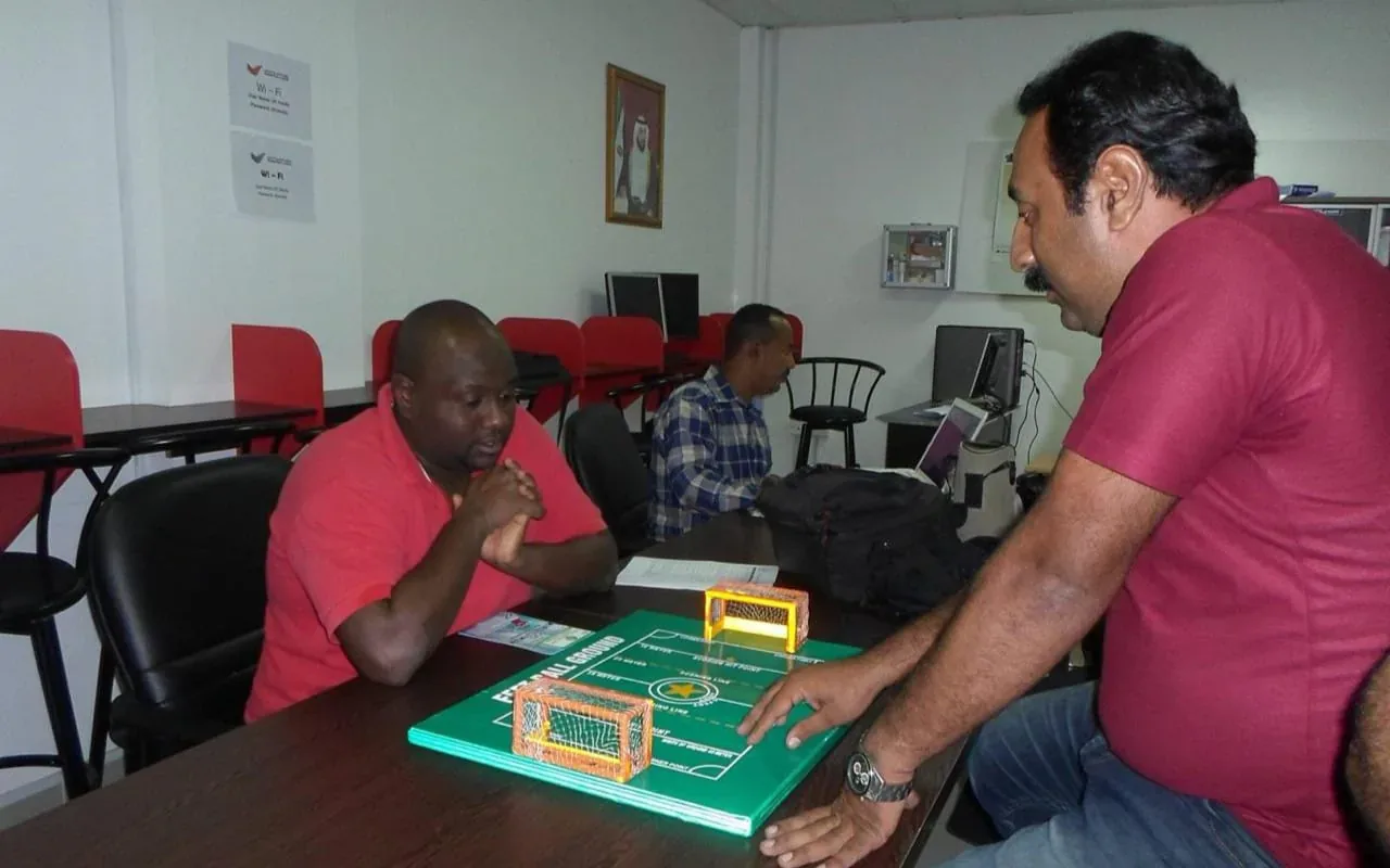 IFBF planning session — officials working over the first Feetball ground model